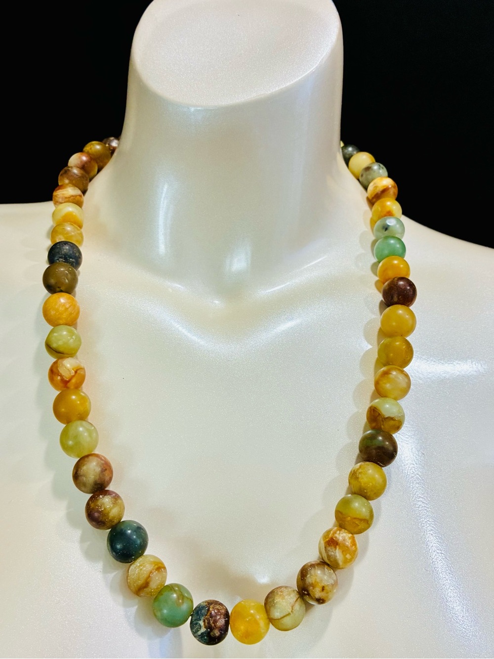Natural Gemstone Multi-Bead Unisex Necklace 134g Earthy Bohemian Casual Heavy